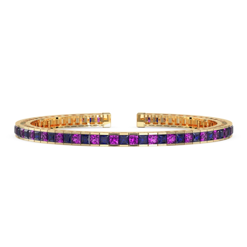 Princess Cut Flexible Bangle Bracelet