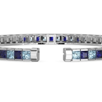 Princess Cut Flexible Bangle Bracelet