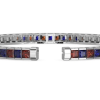Princess Cut Flexible Bangle Bracelet