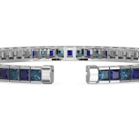 Princess Cut Flexible Bangle Bracelet