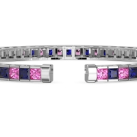 Princess Cut Flexible Bangle Bracelet
