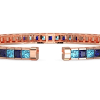 Princess Cut Flexible Bangle Bracelet