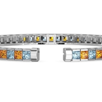 Princess Cut Flexible Bangle Bracelet