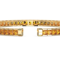 Princess Cut Flexible Bangle Bracelet