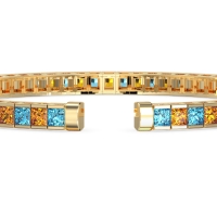 Princess Cut Flexible Bangle Bracelet