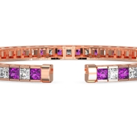 Princess Cut Flexible Bangle Bracelet