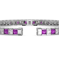 Princess Cut Flexible Bangle Bracelet