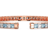 Princess Cut Flexible Bangle Bracelet