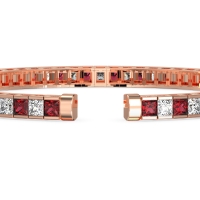 Princess Cut Flexible Bangle Bracelet