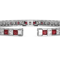 Princess Cut Flexible Bangle Bracelet