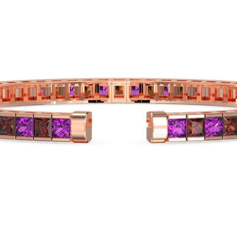 Princess Cut Flexible Bangle Bracelet