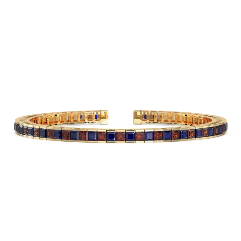 Princess Cut Flexible Bangle Bracelet
