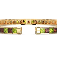 Princess Cut Flexible Bangle Bracelet