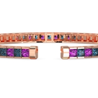 Princess Cut Flexible Bangle Bracelet