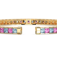 Princess Cut Flexible Bangle Bracelet