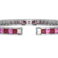 Princess Cut Flexible Bangle Bracelet