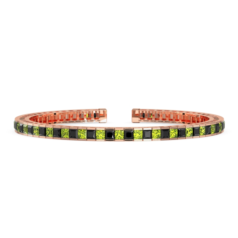 Princess Cut Flexible Bangle Bracelet