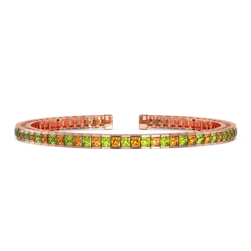Princess Cut Flexible Bangle Bracelet
