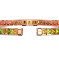 Princess Cut Flexible Bangle Bracelet