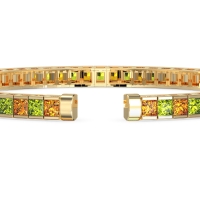 Princess Cut Flexible Bangle Bracelet