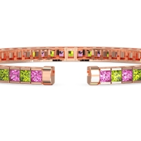 Princess Cut Flexible Bangle Bracelet