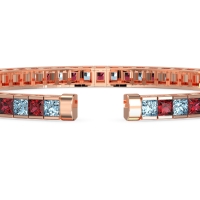 Princess Cut Flexible Bangle Bracelet