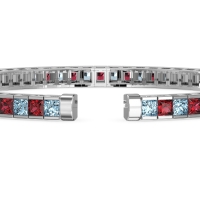 Princess Cut Flexible Bangle Bracelet