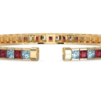 Princess Cut Flexible Bangle Bracelet