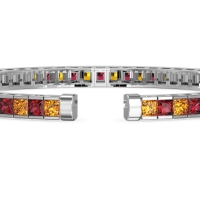 Princess Cut Flexible Bangle Bracelet