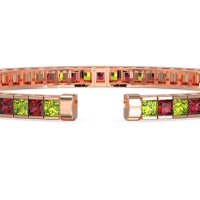 Princess Cut Flexible Bangle Bracelet