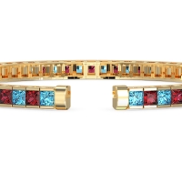 Princess Cut Flexible Bangle Bracelet