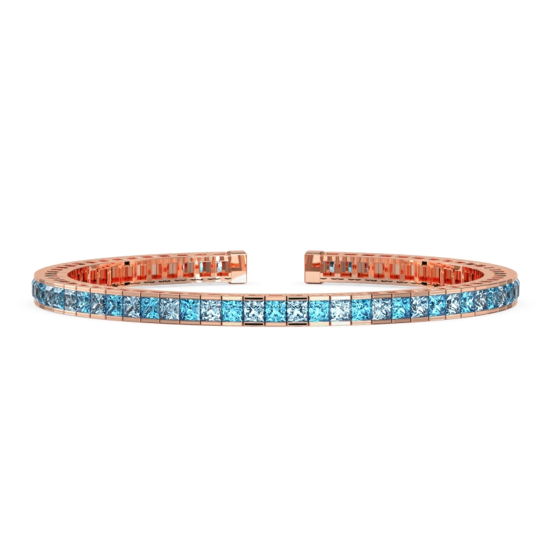 Princess Cut Flexible Bangle Bracelet