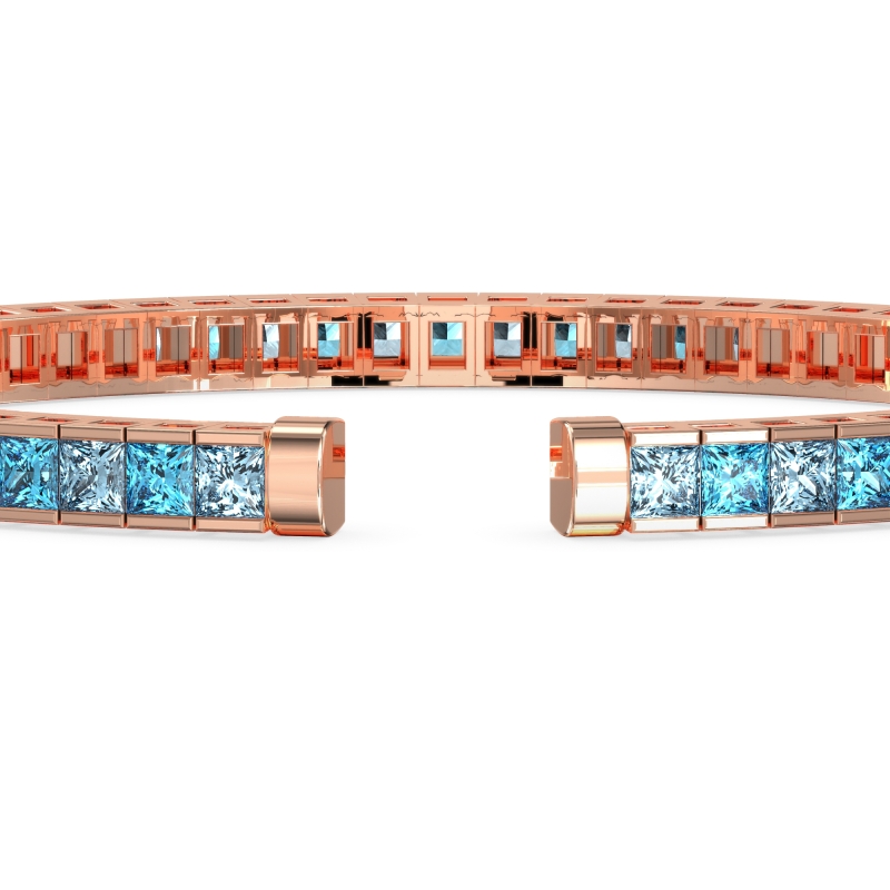 Princess Cut Flexible Bangle Bracelet