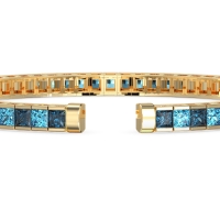Princess Cut Flexible Bangle Bracelet