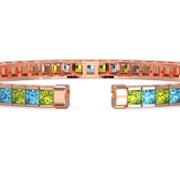 Princess Cut Flexible Bangle Bracelet