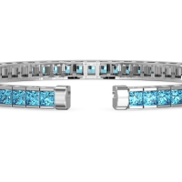Princess Cut Flexible Bangle Bracelet