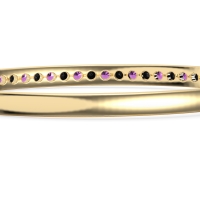 Channel Set Round Cut Bangle