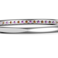 Channel Set Round Cut Bangle