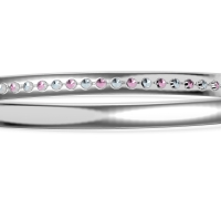 Channel Set Round Cut Bangle