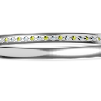 Channel Set Round Cut Bangle