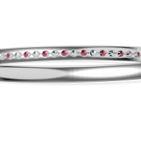 Channel Set Round Cut Bangle
