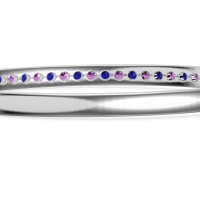 Channel Set Round Cut Bangle