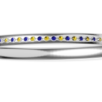 Channel Set Round Cut Bangle