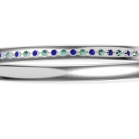 Channel Set Round Cut Bangle