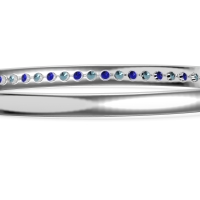 Channel Set Round Cut Bangle