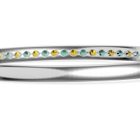 Channel Set Round Cut Bangle