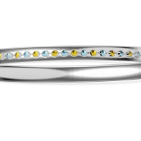 Channel Set Round Cut Bangle