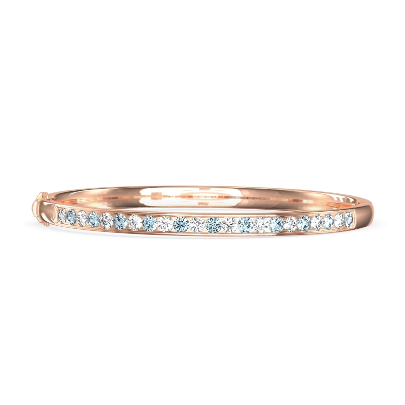 Channel Set Round Cut Bangle