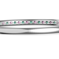 Channel Set Round Cut Bangle