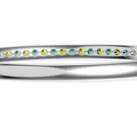 Channel Set Round Cut Bangle